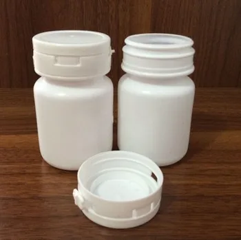 Daudz 50gab 50g baltā pill pudeles w/ plīsumi klp cietās plastmasas PE medicīnas grade 50ml