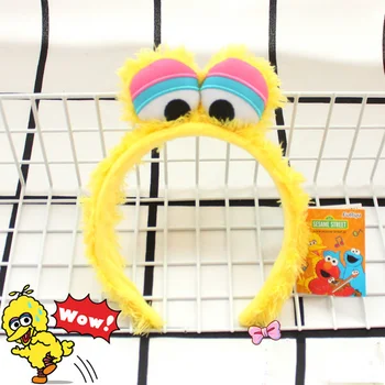 1 Gab. Cute Karikatūra Elmo Lielā Putnu Sīkfailu Cepures Pildījumu Lelle Rotaļlietu Nomazgāt Seju Galvas Matu Joslā Rotaļlietas Bērniem Dāvanas