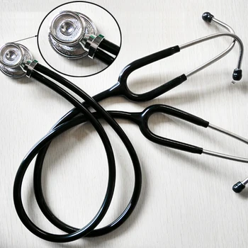 Profesionālās dubultā dual head mācību stethoscope ar diviem binaural estetoscopio veselības monitori