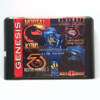 Mortal Kombat Kolekcija 5 In 1 Multi Spēle Kārtridži 16 bit Sega Mega Drive & Genesis