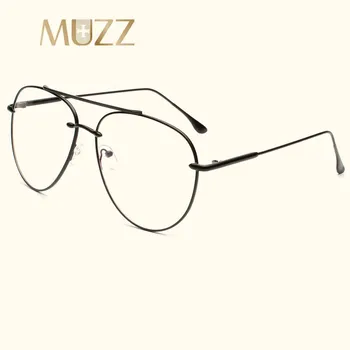 MUZZ new Oversize Pilota Brilles Rāmis Modes Nerūsējoša Tērauda Sievietēm, Zelta Briļļu Rāmji Vīriešu Zīmolu Briļļu Rāmis Lasīšanas Brilles