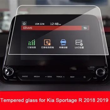 9H rūdīta stikla ekrāna aizsargs filmu par Kia Sportage R 2018 2019 auto navigācija touch ekrānu centrs