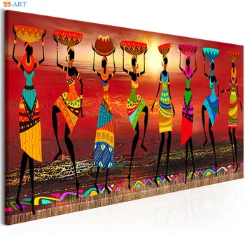 MUTU Āfrikas Sievietes Dejo Drukāt Krāsainu Plakātu, Audekls Gleznošanai Cilšu Sienas Art Sienas, Attēlus Dzīves Telpu Dekorēšana Unframe