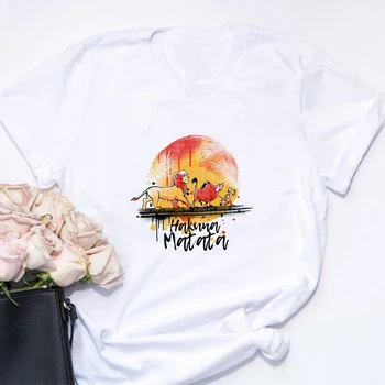 Lauva Karalis T Krekls Hakuna Matata Harajuku Sieviešu T 90S Vasaras Drukāt Gadījuma Sieviešu Homme Top Tee Smieklīgi T-krekls