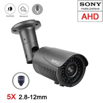 8mp,5mp,4mp,2mp Pelēka Metāla Ūdensizturīgu IP66 42pcs Infrasarkano Led 2,8 mm-12mm 5X Varifocal Tālummaiņas Objektīvs Audio AHD Drošības CCTV Kameras