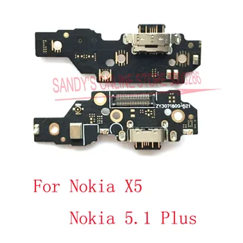 10 Gabali Par Nokia X5 / 5.1 Plus Micro Dock Savienotājs Valdes USB Uzlādēšana Ostas Valdes Doks Flex Kabelis NK X5 5.1+