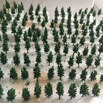100gab 3CM Miniatūras Zaļā Plastmasas Mēroga Modelis Iela Modelis Koki Vilciena Dzelzceļa Arhitektūra, Ainavu HO N OO Izkārtojums