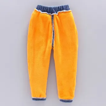 Vilnas siltuma zēnu un meiteņu ziemas bikses super silts bērniem, džinsa bikses, džinsi bērnu drēbes