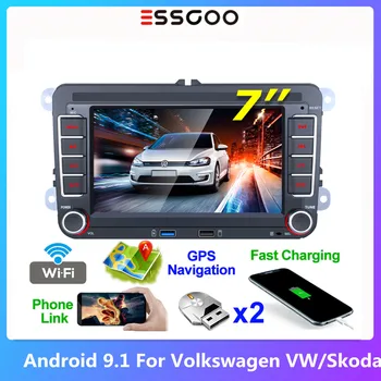 Essgoo Auto Radio 2 Din Android 9.1 Par Volkswagen/VW/Skoda/Seat Autoradio Bluetooth 2din GPS Multimedia Player Pogu Apgaismojums