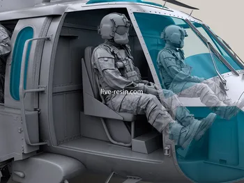 1/35 mērogā sveķu attēls modelis komplekts Mūsdienu ASV militāro pilotu Unpainted