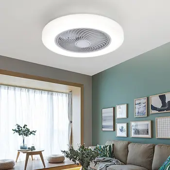 Smart griestu ventilators, ventilatori ar gaismas tālvadības guļamistaba dekori, ventilators, lampas, 52cm gaisa Neredzams Asmeņi Bagāžnieka Klusums