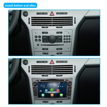 2 din Četrkodolu Android 10 Auto magnetofona GPS DVD Atskaņotāju Opel Astra H Vectra Corsa Zafira B C G atbalsts OBD2 ar wifi