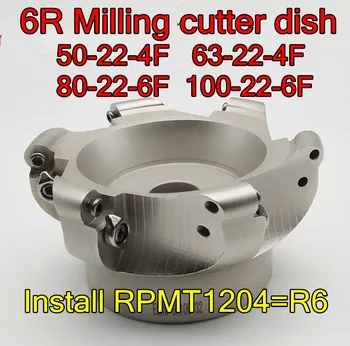 50-22-4F 63-22-4F 80-27-6F 100-32-6F CNC R6 Frēzēšanas ēdiens Instalēt RPMT1204 Karbīda ievietot Bezmaksas piegāde