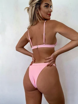 Ellolace Sexy Bikini Peldkostīmi un Sieviešu peldkostīmi ir 2021. Atsevišķo Peldkostīmu Mikro Bikini Cietā Peldkostīmu 2 Gabals Sieviešu Bikini Komplekts