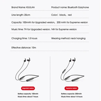 KUULAA Sporta Bezvadu Austiņas Bluetooth 5.0 Austiņas Tālruņa Pumpuri, Brīvroku Austiņas un Earbuds iPhone Xiaomi Huawei, Samsung