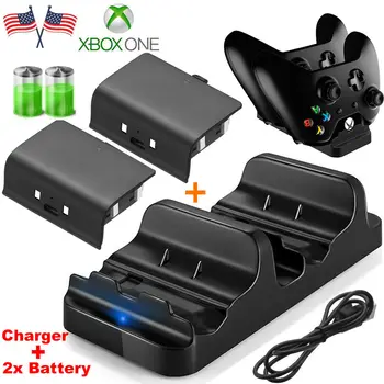 Dual Uzlādēšanas Doka Staciju Pārzinis Lādētāju ar 2x Uzlādējamo Bateriju Nomaiņa Xbox Viens