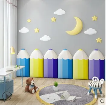 Krāsas zīmuli, bērnu anti-sadursmes soft pack, sienas uzlīmes, žogu gultas sienu, žogu, bērnu drošu pašlīmējošas