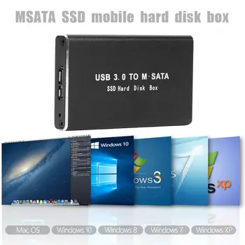 Mini SSD Cieto Disku Gadījumā 5Gbps USB 3.0 mSATA Adapteris Cieto Disku Kamerā Alumīnija Sakausējuma Ārējais Cietais Disks Gadījumā