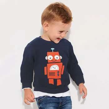 Maz maven 2019. gada rudenī bērnu zēniem zīmolu drēbes bērniem, kokvilnas Krekli zēns robots drukāt vilnas bērnu apģērbs C0169