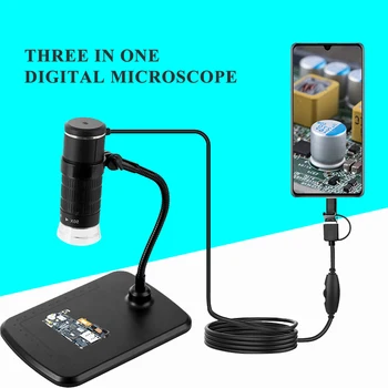 Trīs-in-one mobilo tālruni, mikroskopu C tipa Android datoru, digitālo mikroskopu, bērnu mikroskops, USB mikroskopa kamera JAUNAS