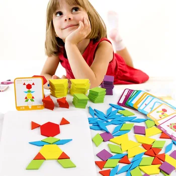 Karstā Pārdošanas 155pcs Koka Jigsaw Puzzle Board Uzstādīt Krāsains Bērnu Montessori Izglītības Rotaļlietas Bērniem Mācību Jaunattīstības Rotaļlietas