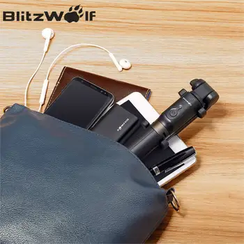 BlitzWolf BW-BS3 3 in 1 Bezvadu bluetooth Selfie Nūju Statīvs Mini Pagarināt Universal Monopod iPhone Samsung Stabils