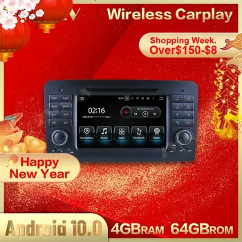 Benz ML W164 GL X164 2005 2006-2012 GPS Carplay Android 10 Ekrāns, Multimediju Atskaņotājs, Radio, Stereo Kasešu Diktofonu, Galvas Vienības