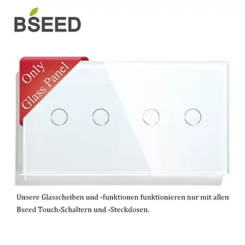 BSEED Pērle Kristāla stikla Stikla Paneli 157mm Balts Melns Gloden Sienas Touch Switch