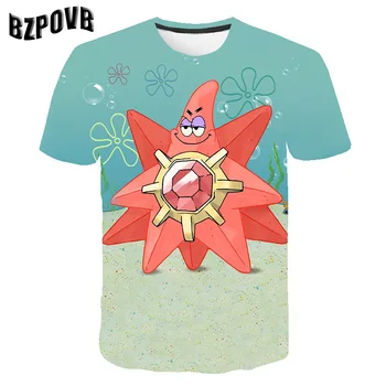 Bērni 3D Drukas Karikatūra t krekls Zēniem un Meitenēm Starfish T Funny Baby 2020. Gada Vasaras Pusaudzis Apģērbu O-veida Kakla Ikdienas Topi 4T-14T