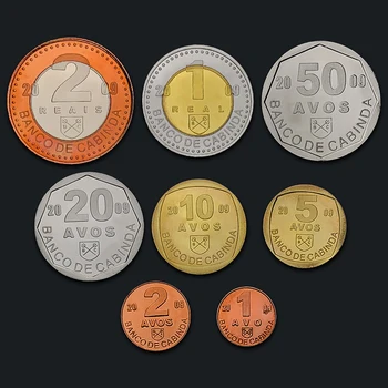 Cabinda 8 monētu pilnu komplektu 2009. gadā Reālā Oriģinālu Monētu Oriģināla Izsniegšanas Kolekcijas Monētu Unc