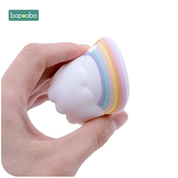 Bopoobo 5GAB Pārtikas Klases Silikona Teether Varavīksnes Košļājamā BPA Free Grauzēju Zobu Tiny Stienis Bērnu Teether Zīdaiņu Aprūpes Produkti
