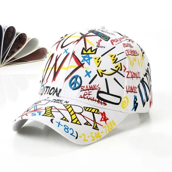 Krāsas, Grafiti Beisbola Cepure Vīriešiem Kokvilnas Cepures Modes Hip Hop Cepures Sieviešu Pavasara Vasaras Cepures Snapback Unisex Regulējamu Cepures