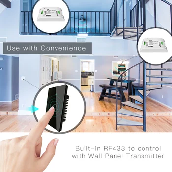 RF433 WiFi Smart Sienas Touch Slēdzis Nav Neitrālo Vadu Vajadzīgi Gudri Vienu Vadu Sienas Slēdzi Darbu ar Alexa, Google Home 170-250V