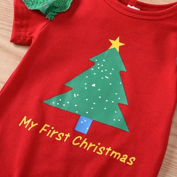 Ziemassvētku Baby Girl Zīdaiņu 4gab Apģērbu Komplekti Uzvalks Princess Tutu Svārki Romper Xmas Party Dzimšanas diena Kostīmi Jaundzimušo Meitene Komplekti