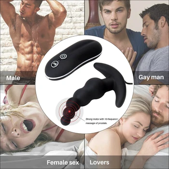 Erotic10 Frekvences Vibrācijas, Prostatas Massager Pievienojiet Anālā Dildo Anālais Vibrators Krelles Butt Plug Vibratori Vīriešiem Rotaļlietas Pieaugušajiem 18