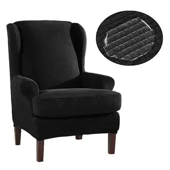 Wingback Slīpo Rokas Karalis Atpakaļ Krēsla Pārsegs Elastīgs Krēslā Ārējie Dīvāns Atpakaļ Krēsla Pārsegs Stiept Aizsargs Slip Attiecas Aizsargs