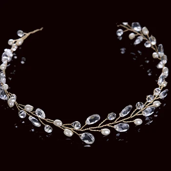 Kāzu Crystl pērle Galvassegu Vintage hairbands Līgavas Matu Aksesuāri, Metāla Kristāla Kronis Pušķis Kolekcija Roku darbs Tiara