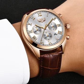 2019 Jaunu LIGE Vīriešu Pulksteņi Vīriešu Ādas Biznesa Datums Kvarca Skatīties Mens Luksusa Zīmolu Modes Ūdensnecaurlaidīgs Chronograph reloj hombre