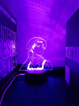 Levi Ackerman Akrila 3D Lampas Uzbrukumu Titan Mājas Istabas Dekori Gaismas Bērns Dāvanu Levi Ackerman LED Nakts Gaisma Anime