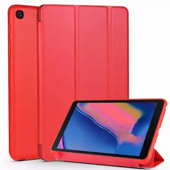 Cover Stand Fashon Trīs reizes TPU Tablete Aizsardzības Apvalks priekš Samsung Galaxy Tab Ādas 8.0 Collu 2019 P200 P205 Gadījumā Coque+pildspalva