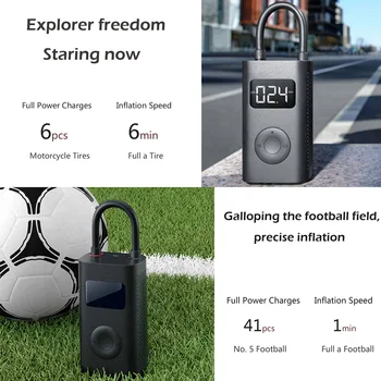 Xiaomi Mijia Piepūšanas Pārnēsājami Elektriskie Gaisa Sūknis Mini LED Smart Digitālu Spiediena Sensoru, lai Velosipēds, Motocikls, Auto Riepas Futbols