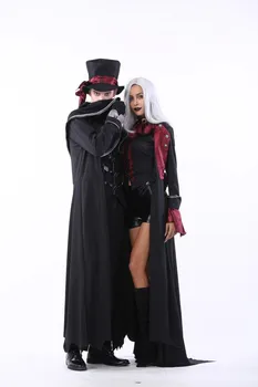 Halloween Vampīru Pāris Kostīmi Vīriešu Sasodīti Skaists Kostīms Sieviešu Steampunk Vampiress Formas tērpu Asiņu Grāfieni Komplekti