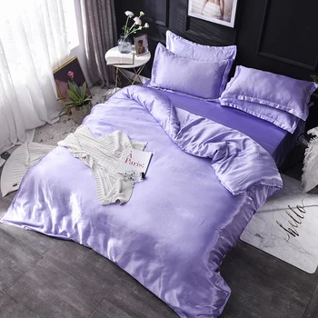 Purpura zīda sega sedz, 220x240 Spilvendrāna 3pcs,200x200 sega segums, gulta segtu 150x200,queen, king size gultas komplekts,gultas loksnes