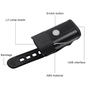 WasaFire Velosipēdu Gaismas Mini XM-L2 LED Velosipēda Priekšējais Gaismas USB Lādējamu MTB Galvas Lampas 4 Režīmi Super Spilgti Velo Lukturu