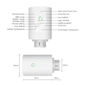 Termostats Tuya ZigBee3.0 Jaunu Mini Smart Radiatoru Cilindra Programmējams Termostats Sildītāja Temperatūras Regulators Balss Vadība