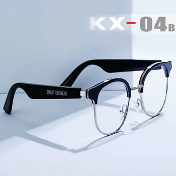 KX04B Smart Acu Valkāt Brilles ar Bluetooth brīvroku Zvanīšana Mūzikas Audio Play Anti-zila Gaisma Objektīvs ar Silve Rāmis Ūdensizturīgs