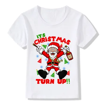 Bērniem Vasarā Smieklīgi Cute Santa Un Draugiem Ziemassvētku Multfilmas T-krekls Bērniem, Bērnu Apģērbi Zēniem, Meitenēm ar Īsām Piedurknēm Top Tee