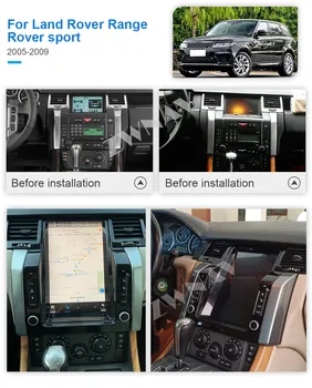 Tesla Ekrāna Android Player 2005 2006 2007 2008 2009 Land Rover Range Rover Sport GPS Audio Stereo Radio Diktofons Galvas Vienības