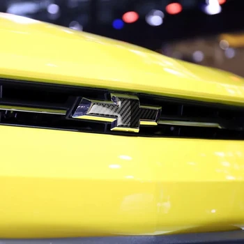 Par Chevrolet Camaro 2016-2019 Interjera Oglekļa Šķiedras Uzlīme Priekšējā Logo Cimdiem Gaismas Slēdzi Stūres Ratu Rāmja Piederumi