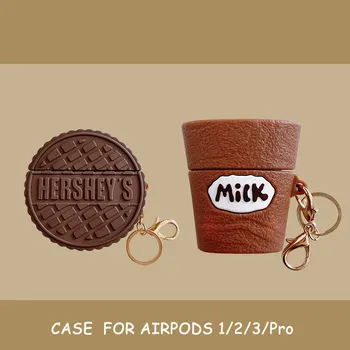 3D Šokolādes Karikatūra Austiņas Austiņas soft case for Apple airpods 1/2 Bezvadu Austiņas vāks airpods